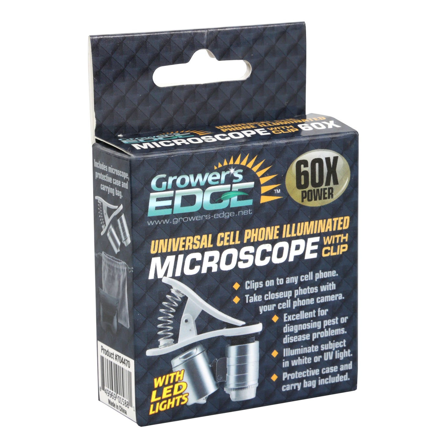 Grower's Edge® Universal Cell Phone Illuminated Microscope with Clip 60x