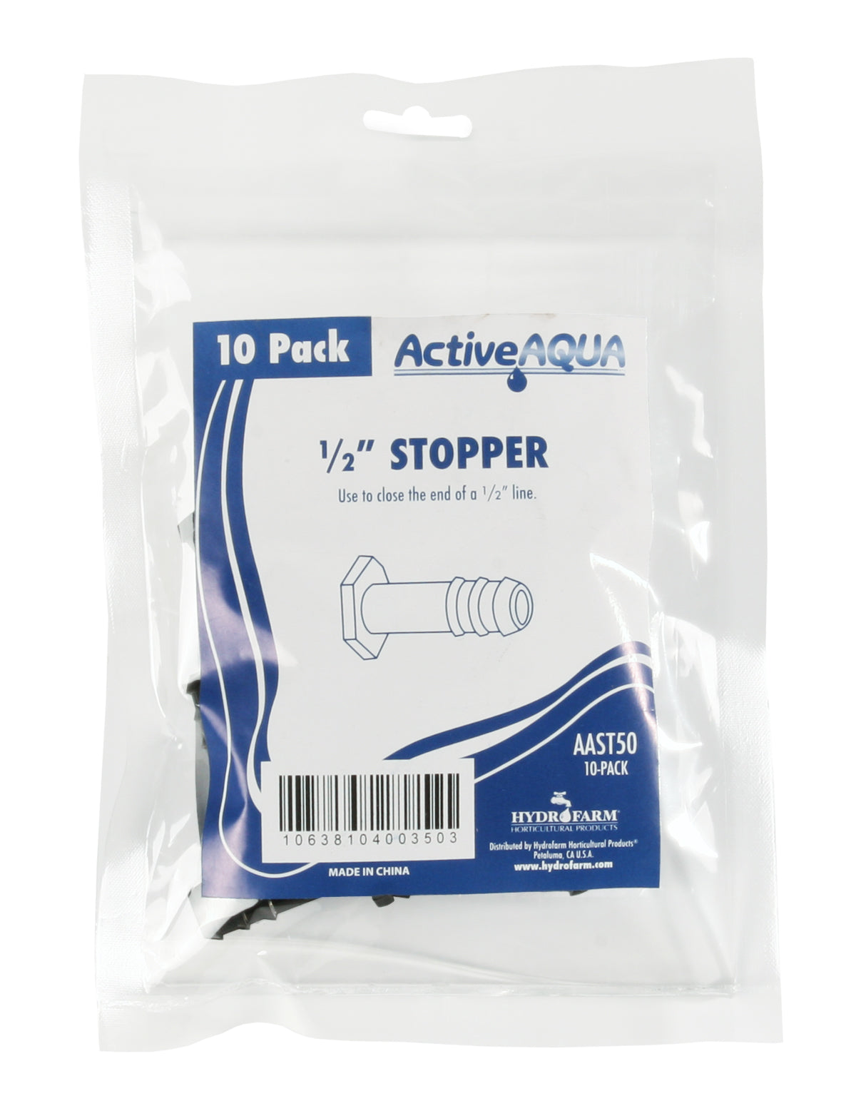 Active Aqua 1/2" Stopper, pack of 10