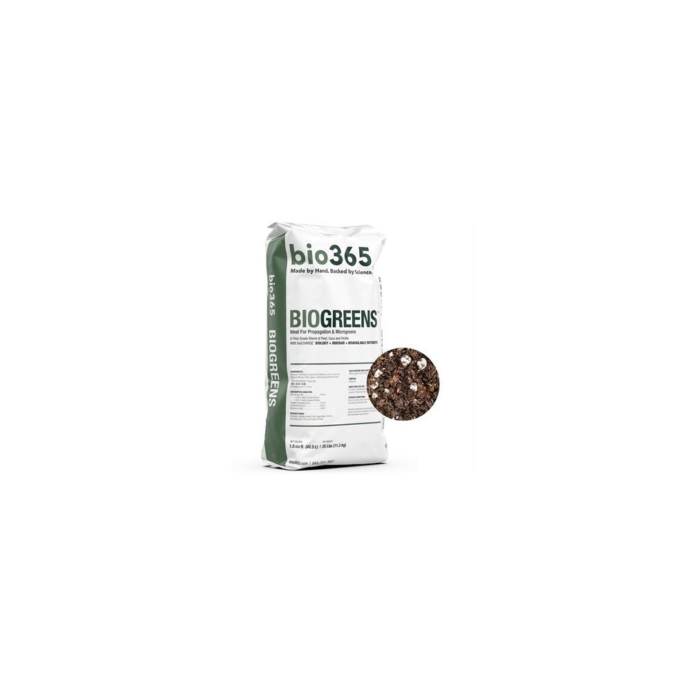 bio365 BIOGREENS 1.5cu ft bag - Blend of Fine Coir, Fine Peat, & Fine Perlite