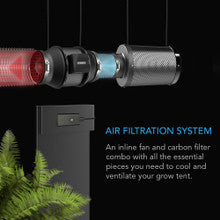 AC INFINITY AIR FILTRATION KIT S6”, INLINE FAN WITH SPEED CONTROLLER, CARBON FILTER & DUCTING COMBO