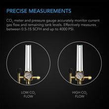 CO2 REGULATOR, CARBON DIOXIDE MONITOR WITH SOLENOID VALVE AND GAS FLOW METER