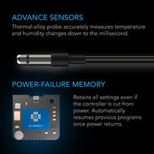 CONTROLLER 79, SMART OUTLET CONTROLLER, TEMPERATURE, HUMIDITY, SCHEDULE PROGRAMS FOR TWO DEVICES, DATA APP, BLUETOOTH