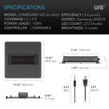 AC INFINITY IONBOARD S22, FULL SPECTRUM LED GROW LIGHT 100W, SAMSUNG LM301B, 2X2 FT. COVERAGE