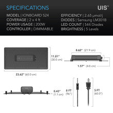 AC INFINITY IONBOARD S24, FULL SPECTRUM LED GROW LIGHT 200W, SAMSUNG LM301B, 2X4 FT. COVERAGE