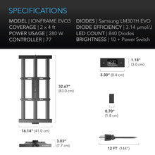 IONFRAME EVO3, SAMSUNG LM301H EVO COMMERCIAL LED GROW LIGHT, 280W, 2X4 FT