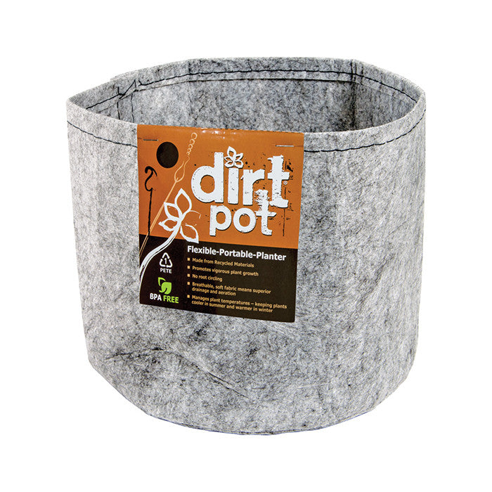 Dirt Pot Grey Round Fabric Pot, 1 Gallon