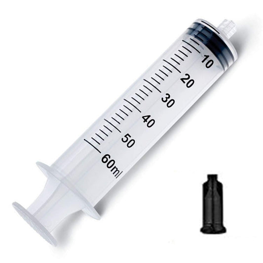 60ml Syringes luer Lock with Caps, Plastic Syringe for Scientific Labs and Liquid Dispensing