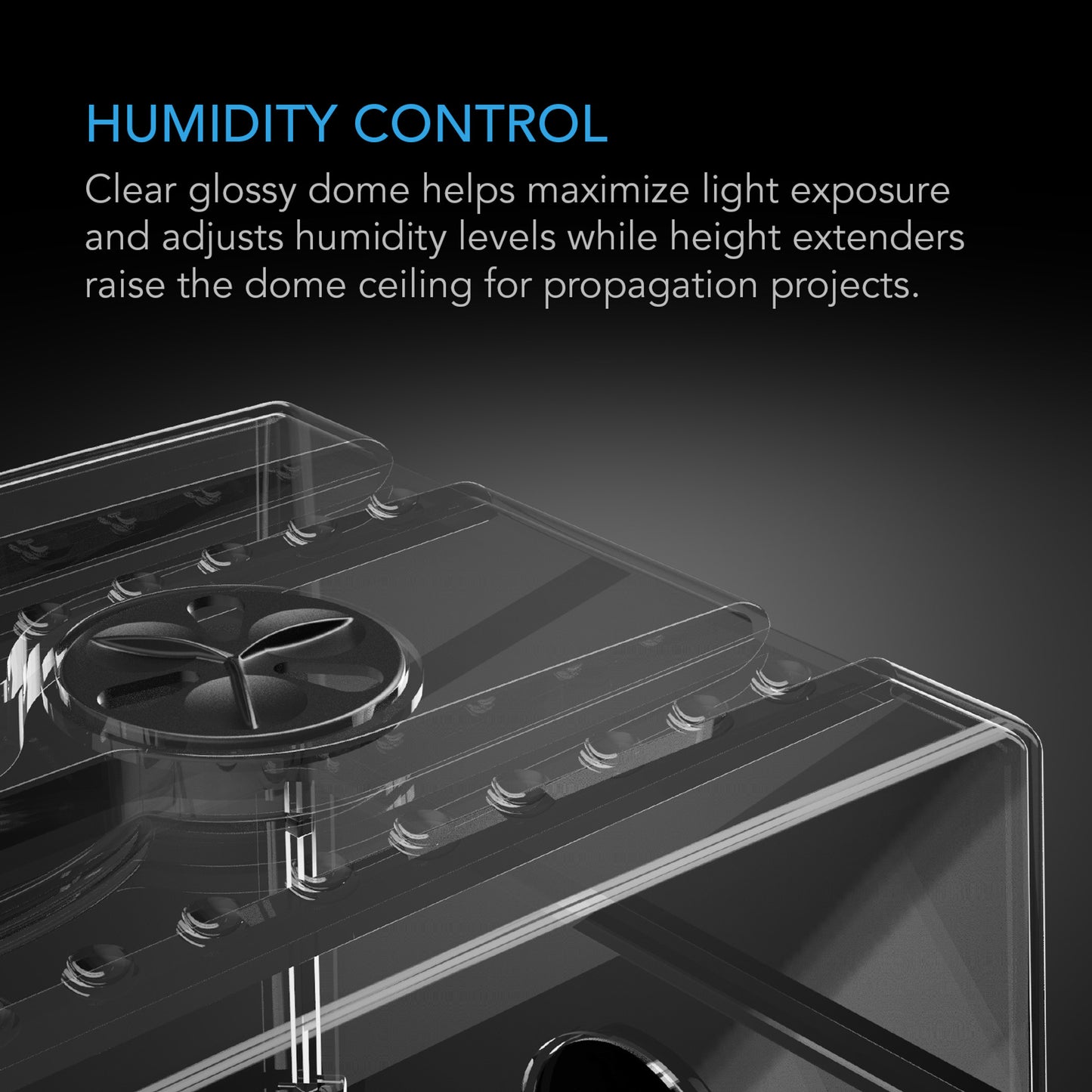 AC INFINITY HUMIDITY DOME, PROPAGATION KIT WITH HEIGHT EXTENSION, 5X8 CELL TRAY