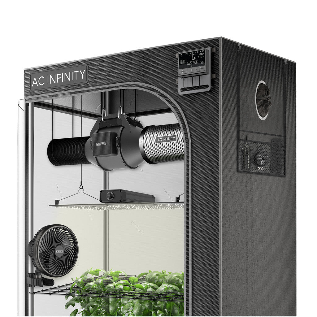 AC INFINITY ADVANCE GROW TENT SYSTEM 2X4, 2-PLANT KIT, WIFI-INTEGRATED CONTROLS TO AUTOMATE VENTILATION, CIRCULATION, FULL SPECTRUM LED GROW LIGHT