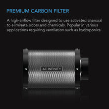 AC INFINITY DUCT CARBON FILTER, AUSTRALIAN CHARCOAL, 4-INCH