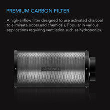 AC INFINITY DUCT CARBON FILTER, AUSTRALIAN CHARCOAL, 6-INCH